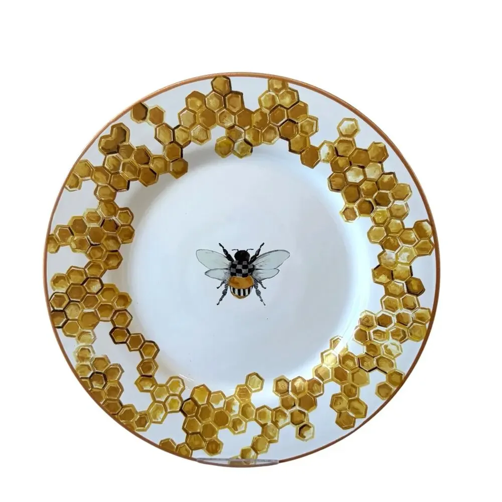 NEW MacKenzie-Childs Queen Bee Dinner Plate 11in Stoneware